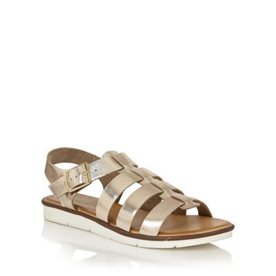 Lotus Gold leather 'Dotterine' open toe sandals